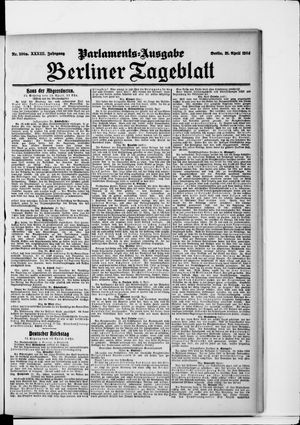 Berliner Tageblatt und Handels-Zeitung vom 21.04.1904