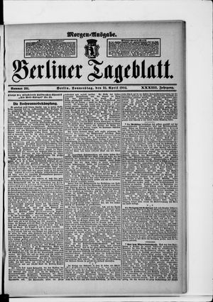 Berliner Tageblatt und Handels-Zeitung vom 21.04.1904
