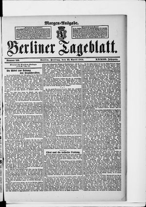 Berliner Tageblatt und Handels-Zeitung vom 22.04.1904