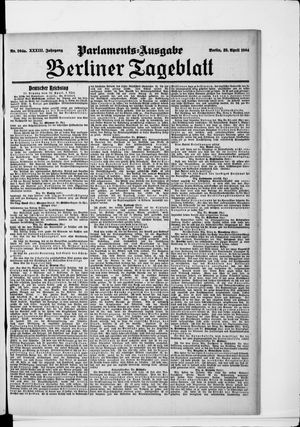 Berliner Tageblatt und Handels-Zeitung vom 23.04.1904