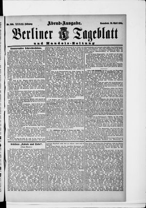 Berliner Tageblatt und Handels-Zeitung vom 23.04.1904