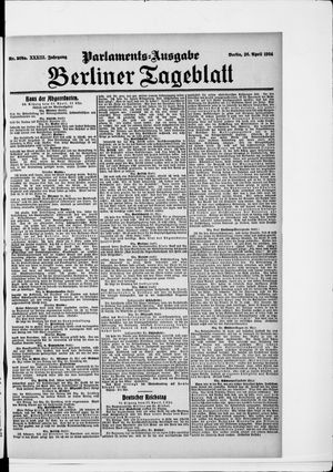Berliner Tageblatt und Handels-Zeitung vom 26.04.1904