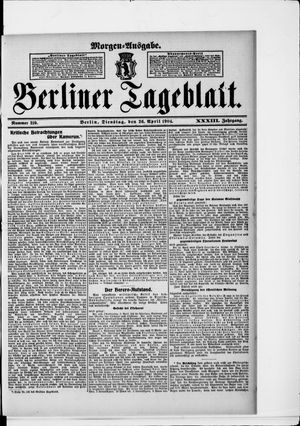 Berliner Tageblatt und Handels-Zeitung vom 26.04.1904