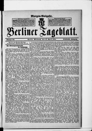 Berliner Tageblatt und Handels-Zeitung vom 27.04.1904