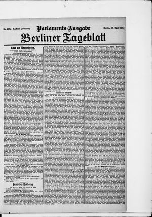 Berliner Tageblatt und Handels-Zeitung vom 30.04.1904