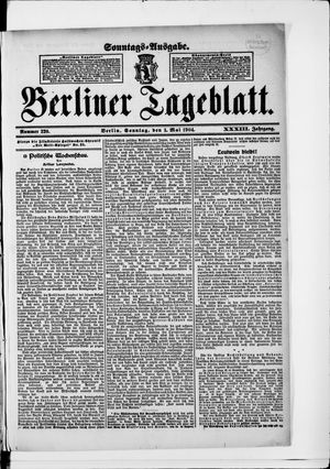 Berliner Tageblatt und Handels-Zeitung vom 01.05.1904