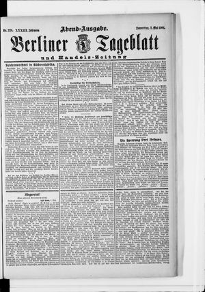 Berliner Tageblatt und Handels-Zeitung vom 05.05.1904