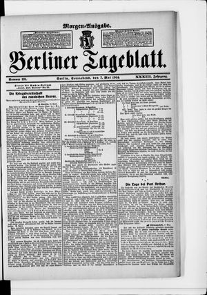 Berliner Tageblatt und Handels-Zeitung vom 07.05.1904