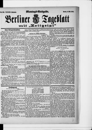 Berliner Tageblatt und Handels-Zeitung vom 09.05.1904