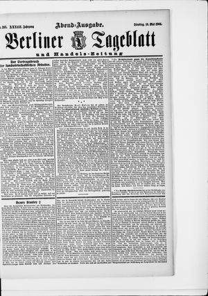 Berliner Tageblatt und Handels-Zeitung vom 10.05.1904