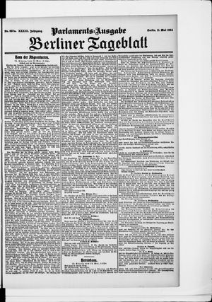 Berliner Tageblatt und Handels-Zeitung vom 11.05.1904