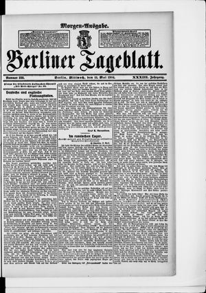 Berliner Tageblatt und Handels-Zeitung vom 11.05.1904