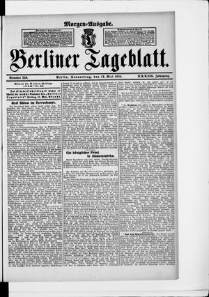 Berliner Tageblatt und Handels-Zeitung on May 12, 1904