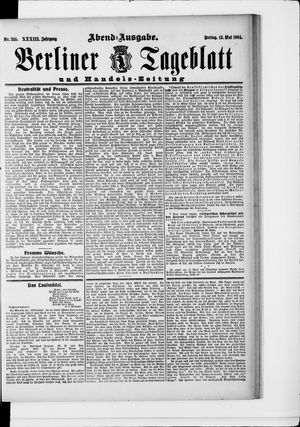 Berliner Tageblatt und Handels-Zeitung vom 13.05.1904