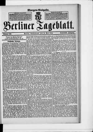 Berliner Tageblatt und Handels-Zeitung vom 14.05.1904