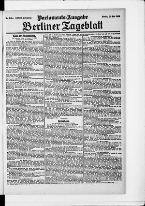 Berliner Tageblatt und Handels-Zeitung vom 15.05.1904