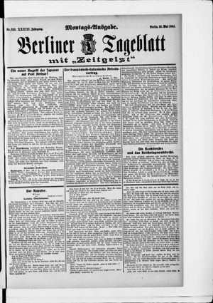 Berliner Tageblatt und Handels-Zeitung vom 16.05.1904