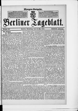 Berliner Tageblatt und Handels-Zeitung vom 17.05.1904