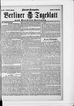 Berliner Tageblatt und Handels-Zeitung vom 17.05.1904