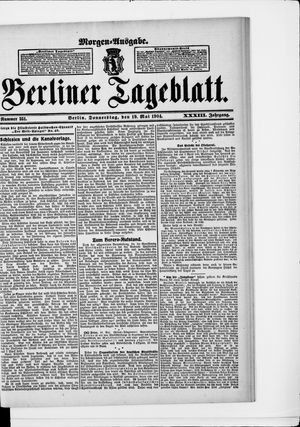 Berliner Tageblatt und Handels-Zeitung vom 19.05.1904