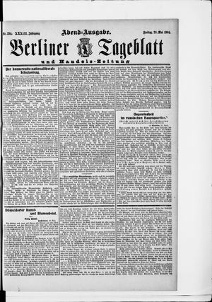 Berliner Tageblatt und Handels-Zeitung vom 20.05.1904