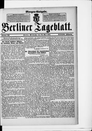 Berliner Tageblatt und Handels-Zeitung vom 25.05.1904