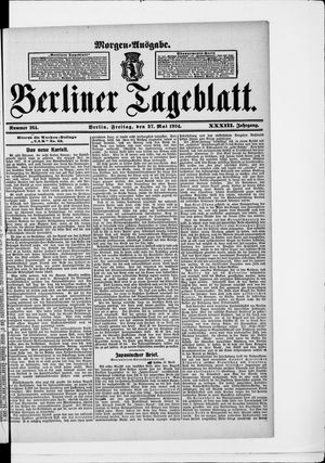 Berliner Tageblatt und Handels-Zeitung vom 27.05.1904