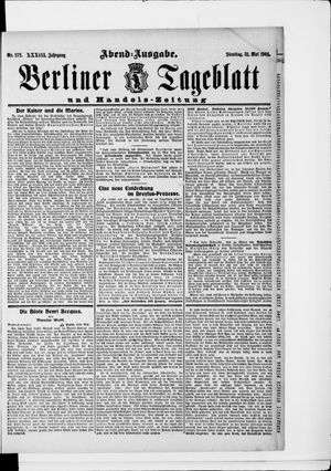 Berliner Tageblatt und Handels-Zeitung vom 31.05.1904