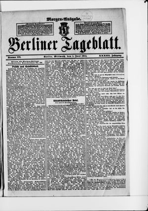 Berliner Tageblatt und Handels-Zeitung on Jun 1, 1904