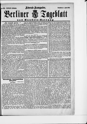 Berliner Tageblatt und Handels-Zeitung vom 04.06.1904