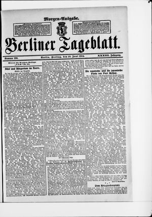 Berliner Tageblatt und Handels-Zeitung on Jun 10, 1904