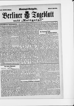 Berliner Tageblatt und Handels-Zeitung vom 13.06.1904