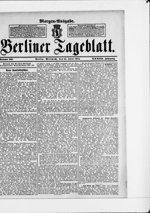 Berliner Tageblatt und Handels-Zeitung vom 15.06.1904