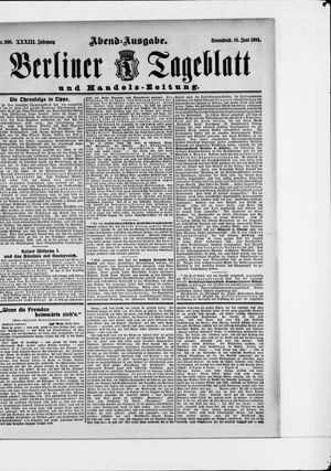 Berliner Tageblatt und Handels-Zeitung vom 18.06.1904