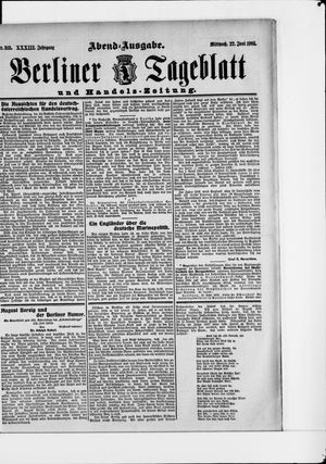 Berliner Tageblatt und Handels-Zeitung vom 22.06.1904