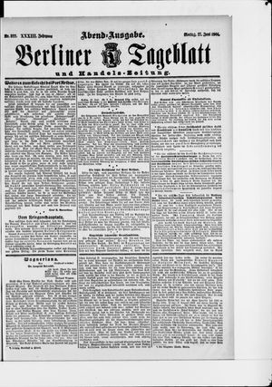 Berliner Tageblatt und Handels-Zeitung on Jun 27, 1904