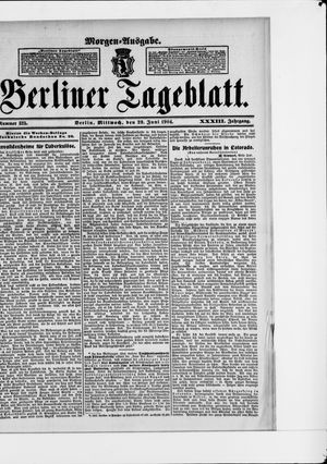 Berliner Tageblatt und Handels-Zeitung vom 29.06.1904
