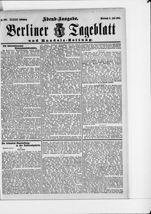 Berliner Tageblatt und Handels-Zeitung vom 06.07.1904