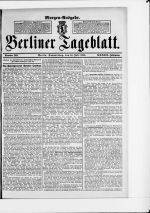 Berliner Tageblatt und Handels-Zeitung vom 14.07.1904