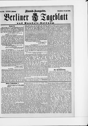 Berliner Tageblatt und Handels-Zeitung vom 16.07.1904