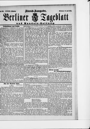 Berliner Tageblatt und Handels-Zeitung vom 20.07.1904