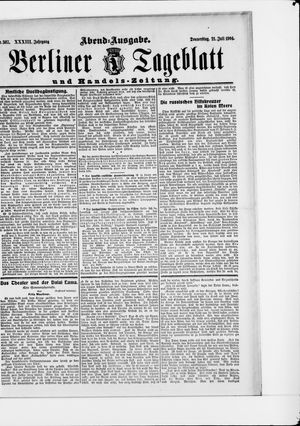 Berliner Tageblatt und Handels-Zeitung vom 21.07.1904