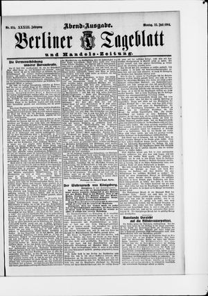 Berliner Tageblatt und Handels-Zeitung vom 25.07.1904