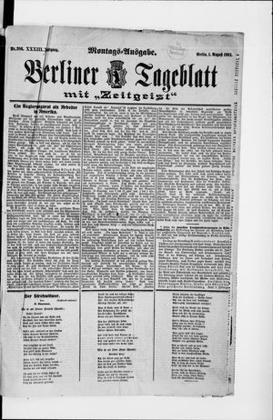 Berliner Tageblatt und Handels-Zeitung vom 01.08.1904