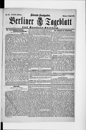 Berliner Tageblatt und Handels-Zeitung vom 01.08.1904