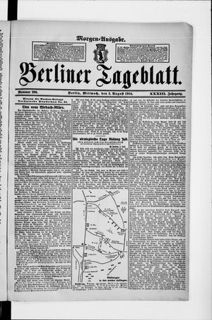 Berliner Tageblatt und Handels-Zeitung on Aug 3, 1904