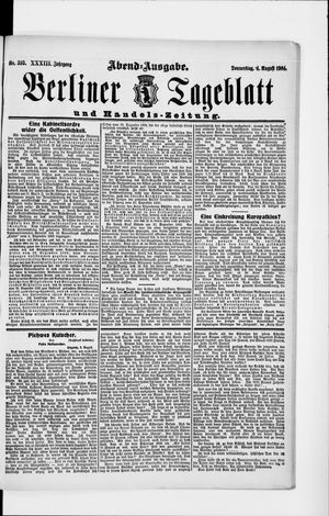 Berliner Tageblatt und Handels-Zeitung vom 04.08.1904