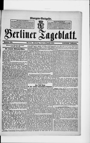 Berliner Tageblatt und Handels-Zeitung vom 05.08.1904
