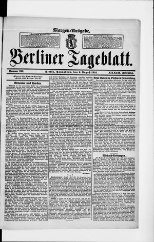 Berliner Tageblatt und Handels-Zeitung vom 06.08.1904