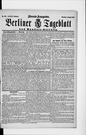 Berliner Tageblatt und Handels-Zeitung vom 09.08.1904